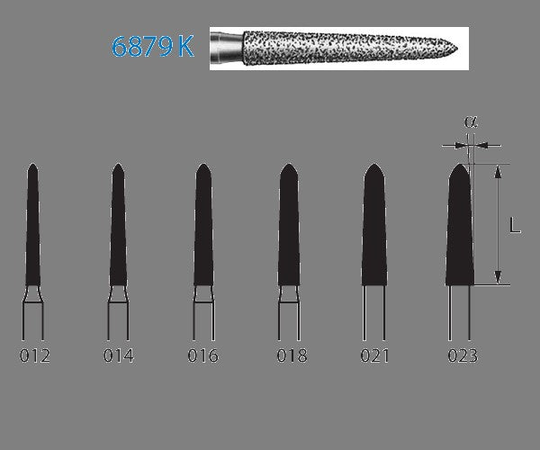 6879K.314.018 KOMET MADUIXA DIAMANT TORPEDO CONICA TURBINA ø 018 GRA GRUIXUT 5 u.