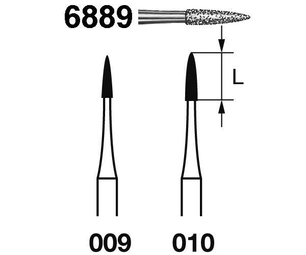 6889.314.009 KOMET DIAMOND FLAME TURBINE CUTTER ø 009 COARSE GRAIN 5 units