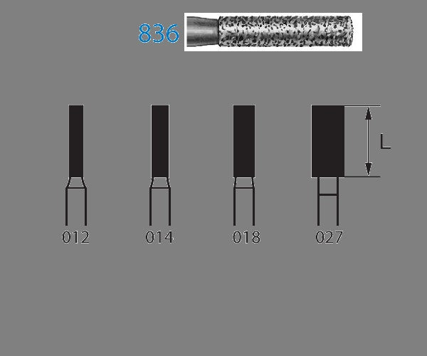 836.314.018  KOMET FRESA DIAMANTE CILINDRICA TURBINA ø 018 GRANO ESTANDAR 5 ud.