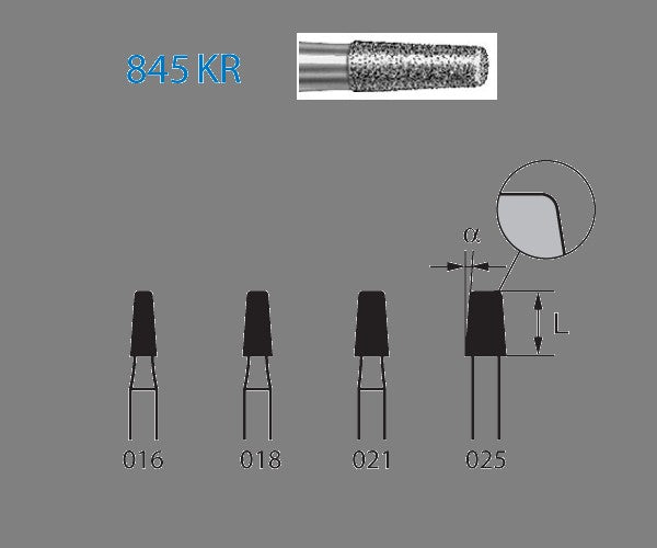 845KR.314.021 KOMET MADUIXA DIAMANT CONICA VORA RODONIAT TURBINA ø 021 GRA ESTANDAR 5 u.