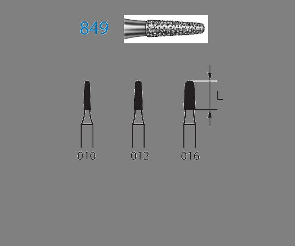 849.314.012  KOMET FRESA DIAMANTE CONICA REDONDEADA TURBINA ø 012 GRANO ESTANDAR 5 ud.