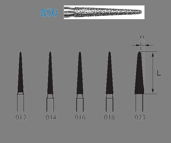 850.314.018 KOMET ROUNDED CONICAL DIAMOND TURBINE CUTTER ø 018 STANDARD GRAIN 5 units