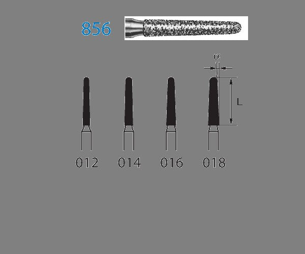 856.314.018  KOMET FRESA DIAMANTE CONICA REDONDEADA TURBINA ø 018 GRANO ESTANDAR 5 ud.