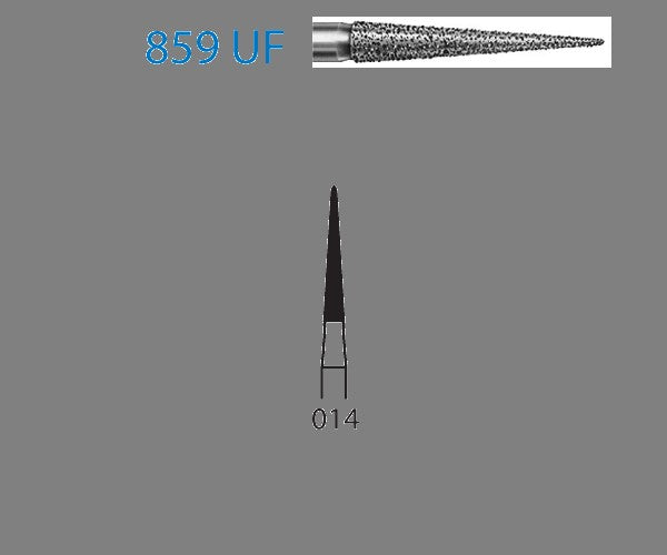 859UF.314.014  KOMET FRESA DIAMANTE LANZA TURBINA ø 014 GRANO ULTRA FINO 5 ud.