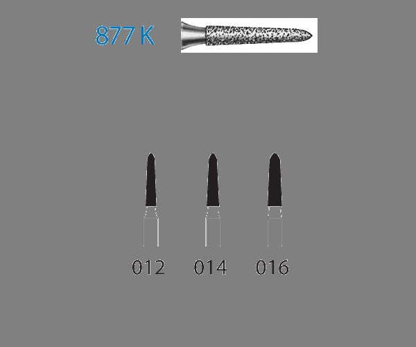 877K.314.012  KOMET FRESA DIAMANTE TORPEDO CONICA TURBINA ø 012 GRANO ESTANDAR 5 ud.