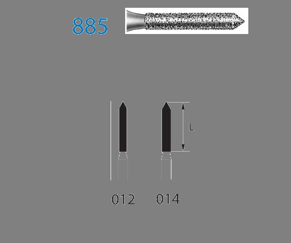 885.314.014 KOMET DIAMOND CYLINDRICAL POINTED TURBINE BURNER ø 014 STANDARD GRAIN 5 units