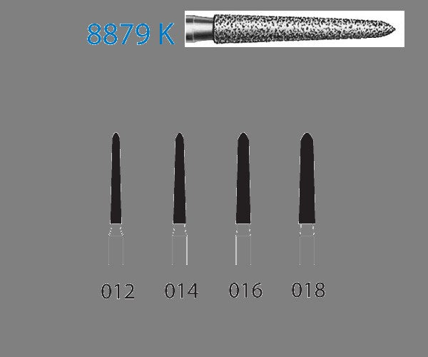 8879K.314.018 KOMET CONICAL TURBINE TORPEDO DIAMOND BUR ø 018 FINE GRAIN 5 pc.