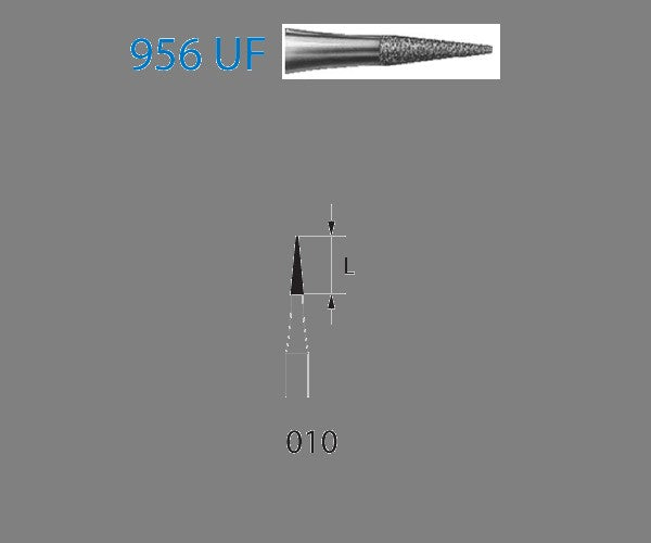 956UF.314.010  KOMET FRESA DIAMANTE LANZA TURBINA ø 010 GRANO ULTRA FINO 5 ud.