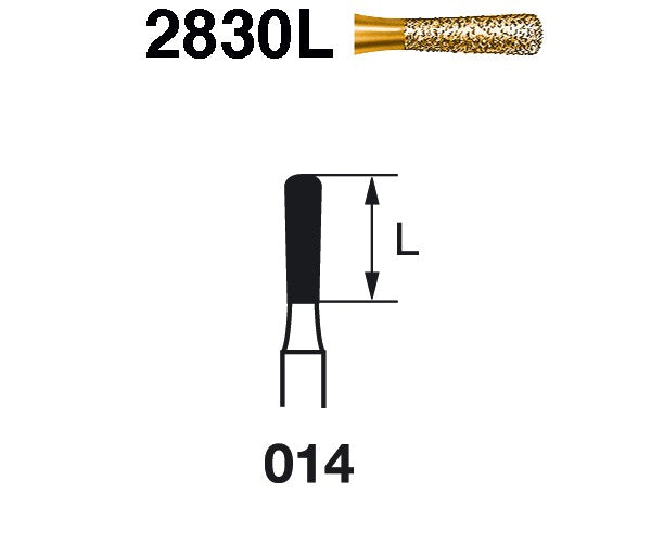 2830L.314.014  KOMET FRESA DIAMANTE PERA TURBINA ø 014 GRANO EXTRA GRUESO 5 ud.