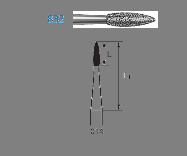 832EF.204.014 KOMET MADUIXA DIAMANT TRUCA CONTRAANGULO ø 014 GRA EXTRA FINO 5 u.