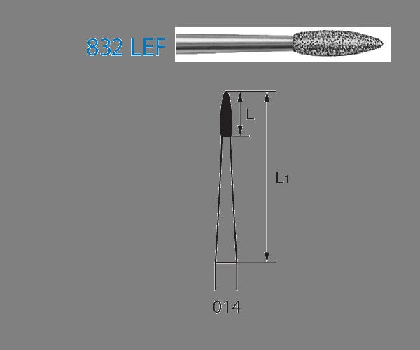 832LEF.204.014 KOMET MADUIXA DIAMANT TRUCA CONTRAANGULO ø 014 GRA EXTRA FINO 5 u.
