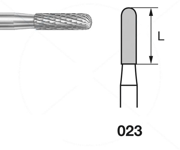 H129E.104.023 KOMET MADUIXA C. TUNGSTÈ CILÍNDRICA ARRODONIDA PEÇA DE MÀ ø 023 - 1uds