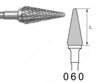 H257RE.104.060 KOMET FRESA C. TUNGSTENO CONICA REDONDEADA PIEZA DE MANO ø 060 - 1uds