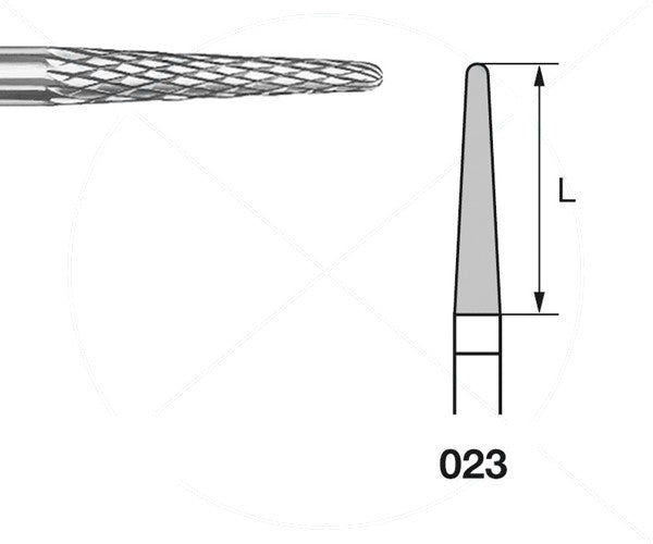 H261E.104.023 KOMET FRESA C. TUNGSTENO CONICA REDONDEADA PIEZA DE MANO ø 023 - 1uds