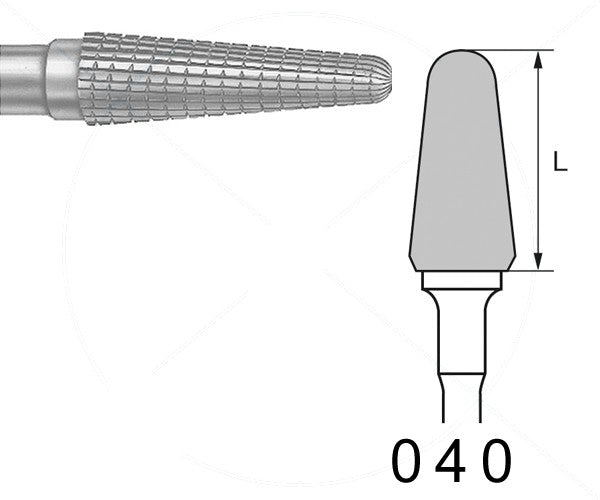 H79GTI.104.040 KOMET TUNGSTEN CYLINDRICAL ROUNDED END MILL FOR HANDPIECE ø 040 - 1 unit