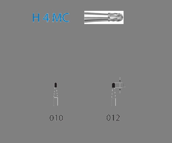 H4MC.314.012  KOMET FRESA C. TUNGSTENO CILINDRICA REDONDEADA TURBINA ø 012  5 ud.
