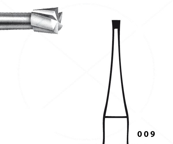 H30.104.009 KOMET FRESA C. TUNGSTENO CONO INVERTIDO PIEZA DE MANO ø 009 - 5uds