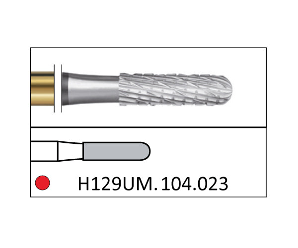 H129UM.104.023 KOMET FRESA C. TUNGSTENO CILINDRICA REDONDEADA PIEZA DE MANO ø 023 - 1uds