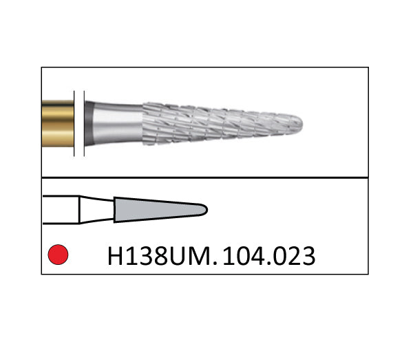 H138UM.104.023 KOMET MADUIXA C. TUNGSTÉ CONICA ARRODONIDA PEÇA DE MÀ ø 023 - 1uds