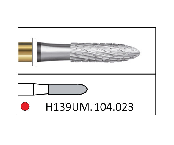 H139UM.104.023 KOMET FRESA C. TUNGSTENO TORPEDO PIEZA DE MANO ø 023 - 1uds