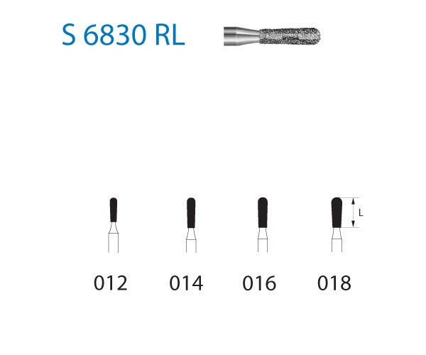 S6830RL.314.012  KOMET FRESA DIAMANTE PERA TURBINA ø 012 GRANO GRUESO S 5 ud.