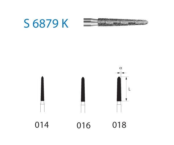 S6879K.314.014 KOMET CONICAL TORPEDO DIAMOND TURBINE CUTTER ø 014 COARSE GRAIN S 5 units