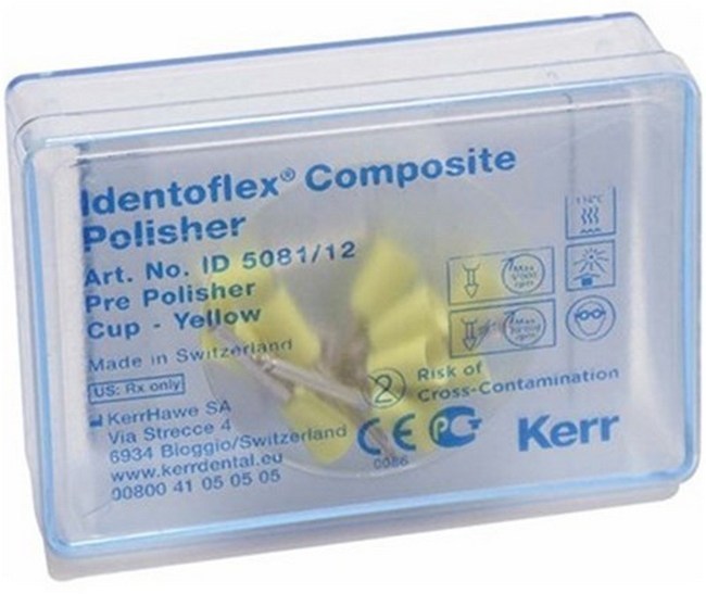 IDENTOFLEX pre-pulido composite amarillo copa 12 ud