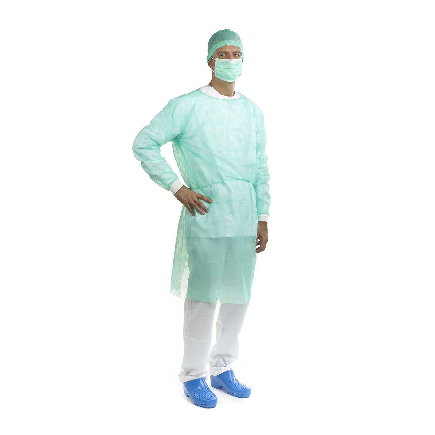 BATA HIDROREPEL·LENT esteril verda (120x140 cm) 50 u.