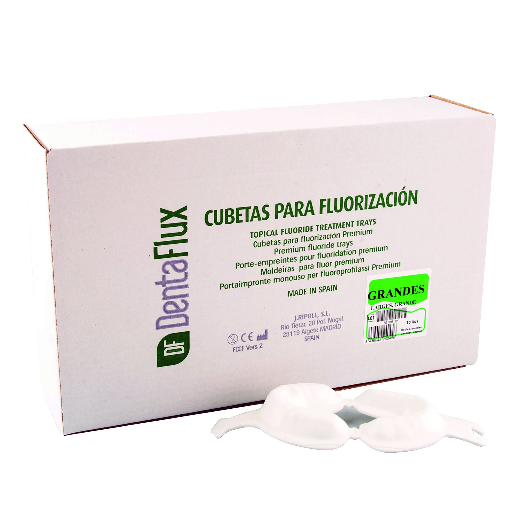 CUBETES FLUOR DENTAFLUX mitjanes blanques 50 u.