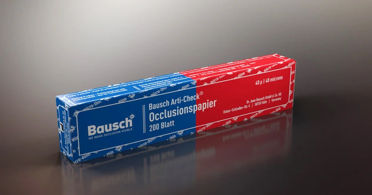 PAPER ARTICULAR BAUSCH tira 104x20mm blau/vermell 40 µ 200 u