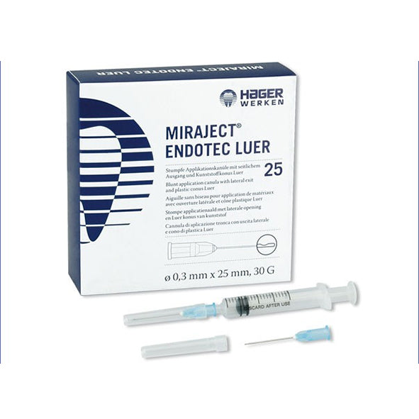 MIRAJECT ENDOTEC 30 Ø 0,3 x 25 mm 25 ud