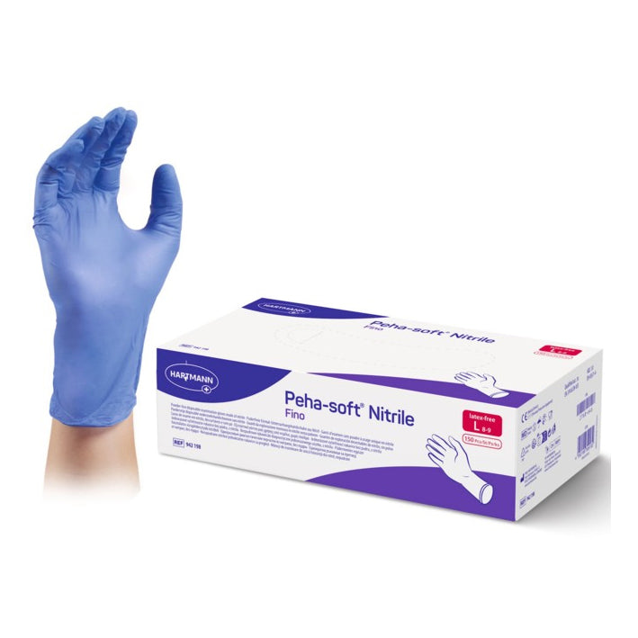 GUANTES PEHA SOFT HARTMANN nitrilo azul esteril L 50 ud