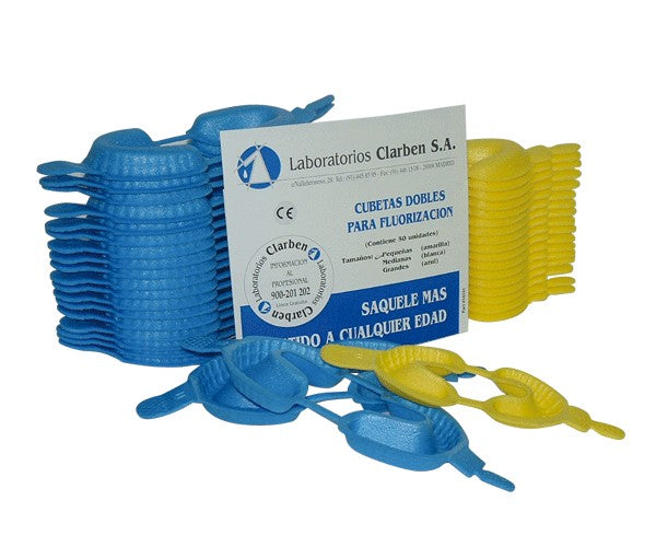 CUBETAS FLUOR CLARBEN dobles grand azules 50 ud