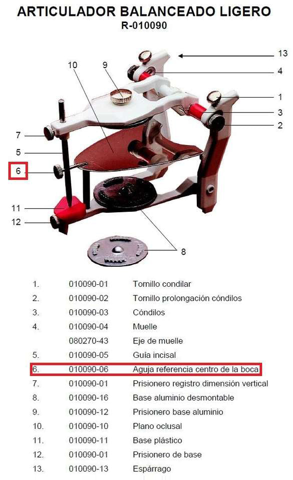 AGUJA MESTRA ref centro boca p/artic balanceado