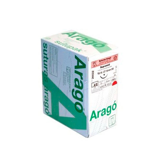 SUTURA ARAGO TB12 4/0 supramid triangular 36 ud