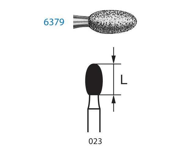 6379.314.023 KOMET STRAWBERRY DIAMOND EGG TURBINE ø 023 COARSE GRAIN 5 units