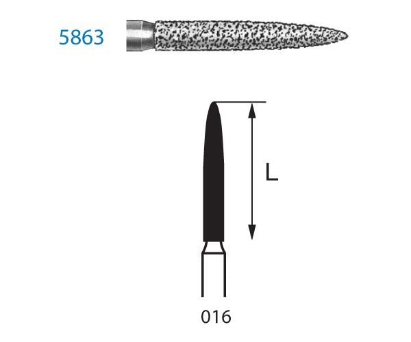 5863.314.016  KOMET FRESA DIAMANTE LLAMA TURBINA ø 016 GRANO SUPER GRUESO 5 ud.