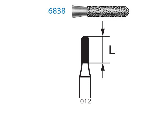6838.314.012 KOMET ROUNDED CYLINDRICAL DIAMOND TURBINE CUTTER ø 012 COARSE GRAIN 5 units