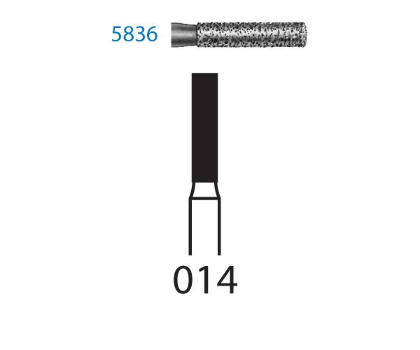 5836.314.014  KOMET FRESA DIAMANTE CILINDRICA TURBINA ø 014 GRANO SUPER GRUESO 5 ud.