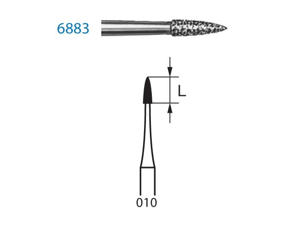 6883.314.010 KOMET MADUIXA DIAMANT TRUCA TURBINA ø 010 GRA GRUIXUT 5 u.