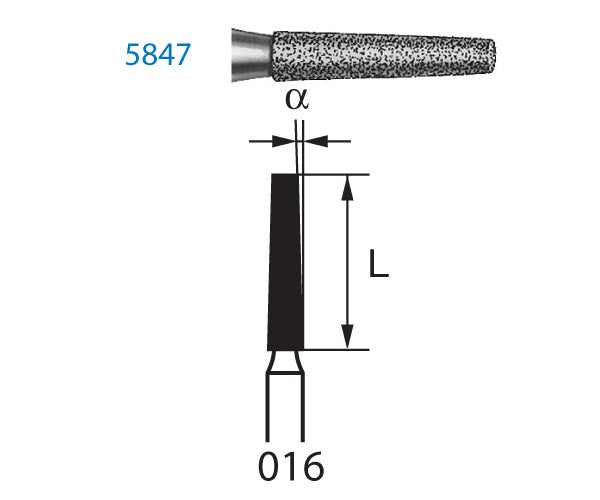 5847.314.016 KOMET MADUIXA DIAMANT CONICA TURBINA ø 016 GRA SUPER GRUIXUT 5 u.