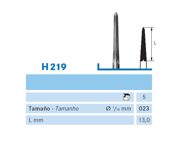 H219.104.023 KOMET FRESA C. TUNGSTENO TRIANGULAR PIEZA DE MANO ø 023 - 1uds