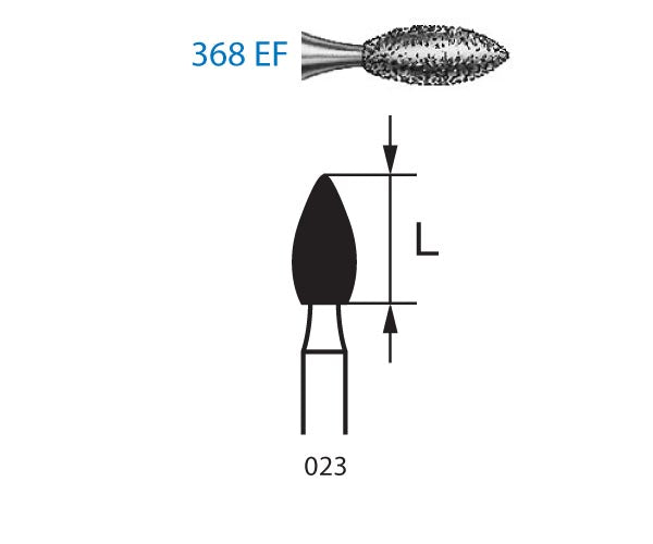 368EF.204.023 KOMET MADUIXA DIAMANT PILOTA RUGBY CONTRAANGULO ø 023 GRA EXTRA FI 5 u.