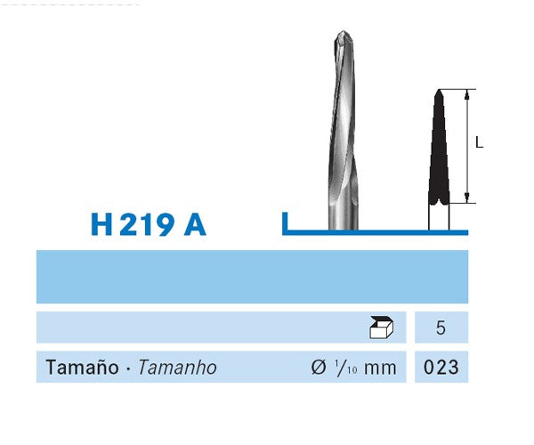H219A.104.023 KOMET MADUIXA C. TUNGSTÈ TRIANGULAR PEÇA DE MÀ ø 023 - 1uds
