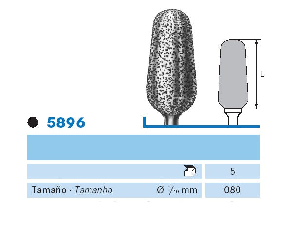 5896.104.080 KOMET FRESA DIAMANTE BELLOTA PIEZA DE MANO ø 080 - 1uds