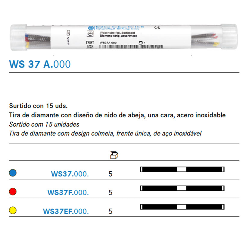 TIRAS PULIR KOMET WS37A.0.S KOMET diamante 15 ud