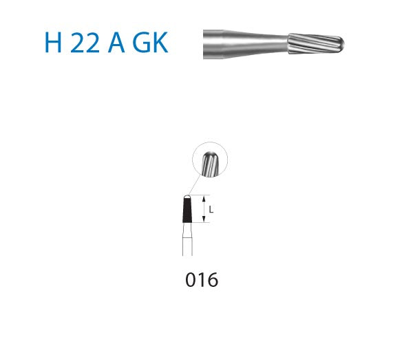 H22AGK.204.016 KOMET MADUIXA C. TUNGSTENO CONICA ARRODONIDA CONTRAANGULO ø 016 5 u.