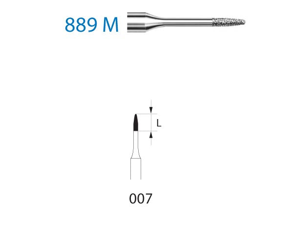 889M.314.007 KOMET MADUIXA DIAMANT TRUCA TURBINA ø 007 GRA ESTANDAR 5 u.