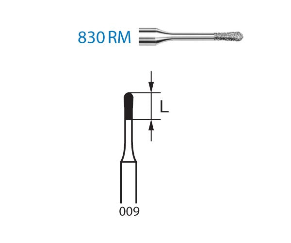830RM.314.009 KOMET DIAMOND PEAR TURBINE CUTTER ø 009 STANDARD GRAIN 5 units