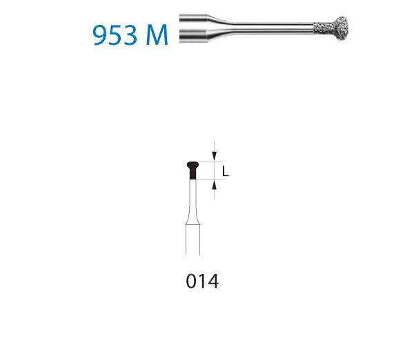 953M.314.014  KOMET FRESA DIAMANTE FORMAS ESPECIALES TURBINA ø 014 GRANO ESTANDAR 5 ud.